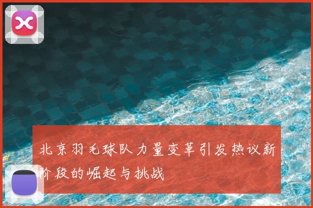 北京羽毛球队力量变革引发热议新阶段的崛起与挑战